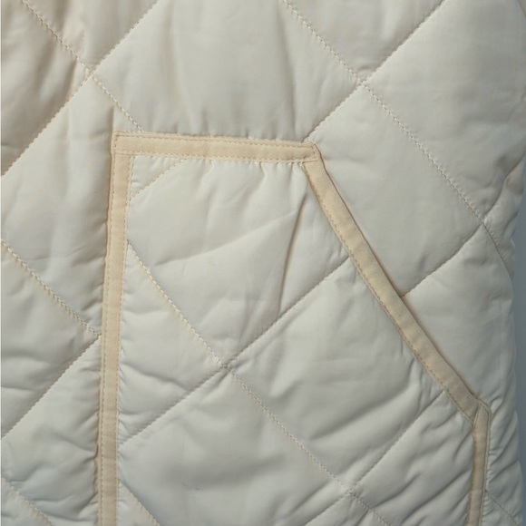 J Crew Quilted Sleeveless Puffer Vest Preppy Academia Winter Neutral Cream XL - Picture 6 of 8